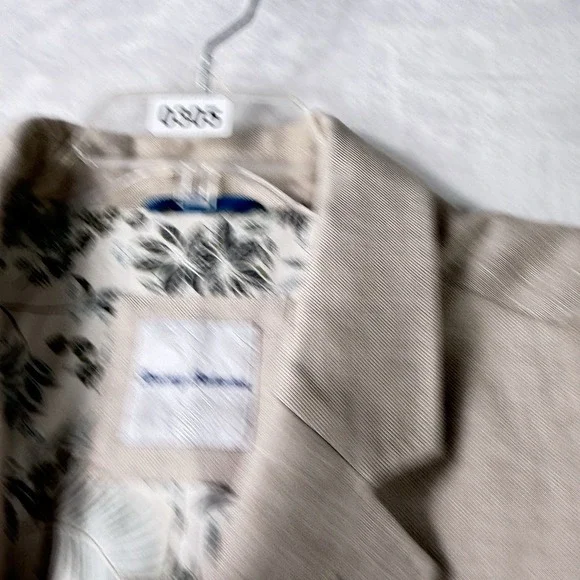 Tommy Bahama Blazer Mens 2XLT Beige Linen Blend Sport Coat Floral Lined Beachy